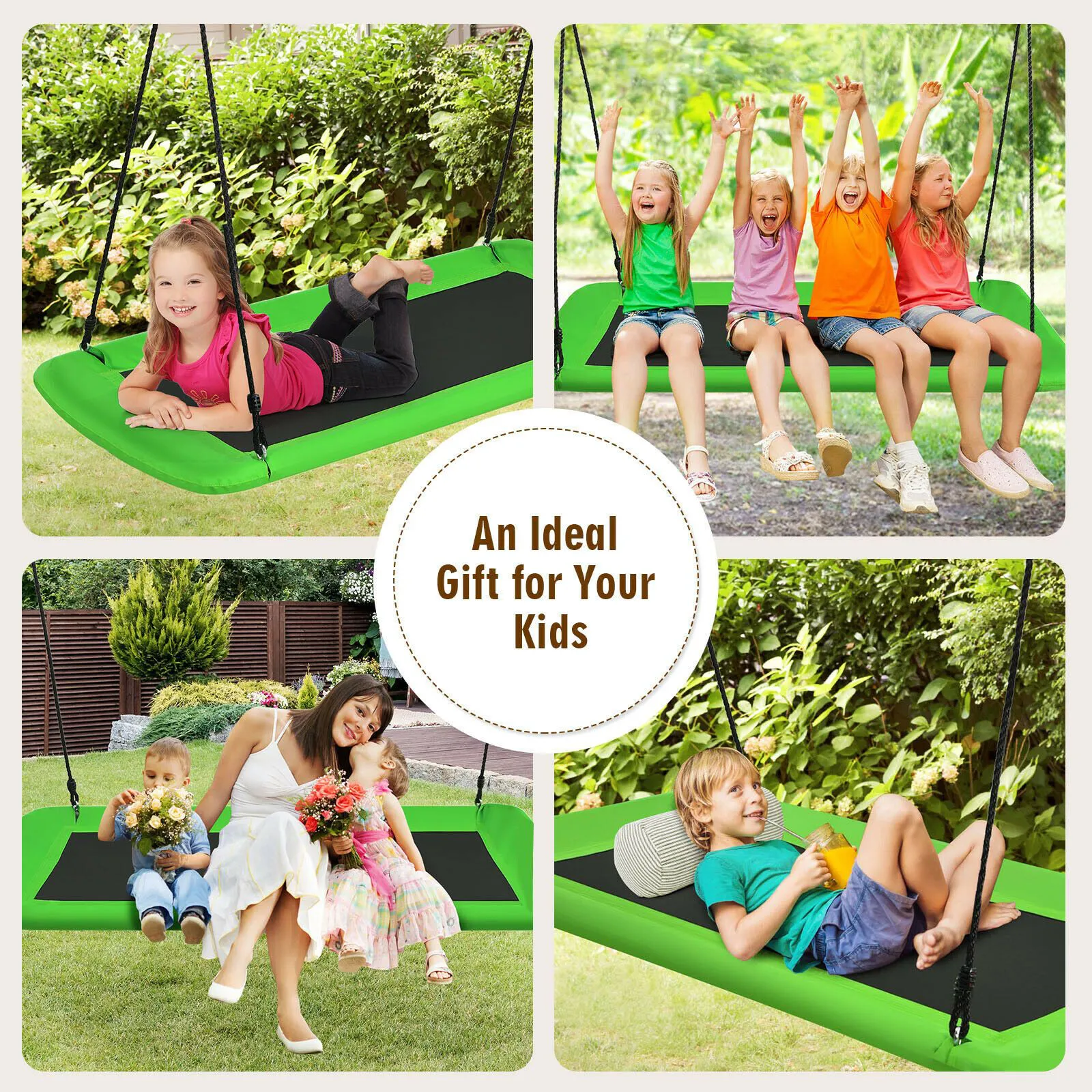 Large Adjustable Height Rectangular Swing Seat