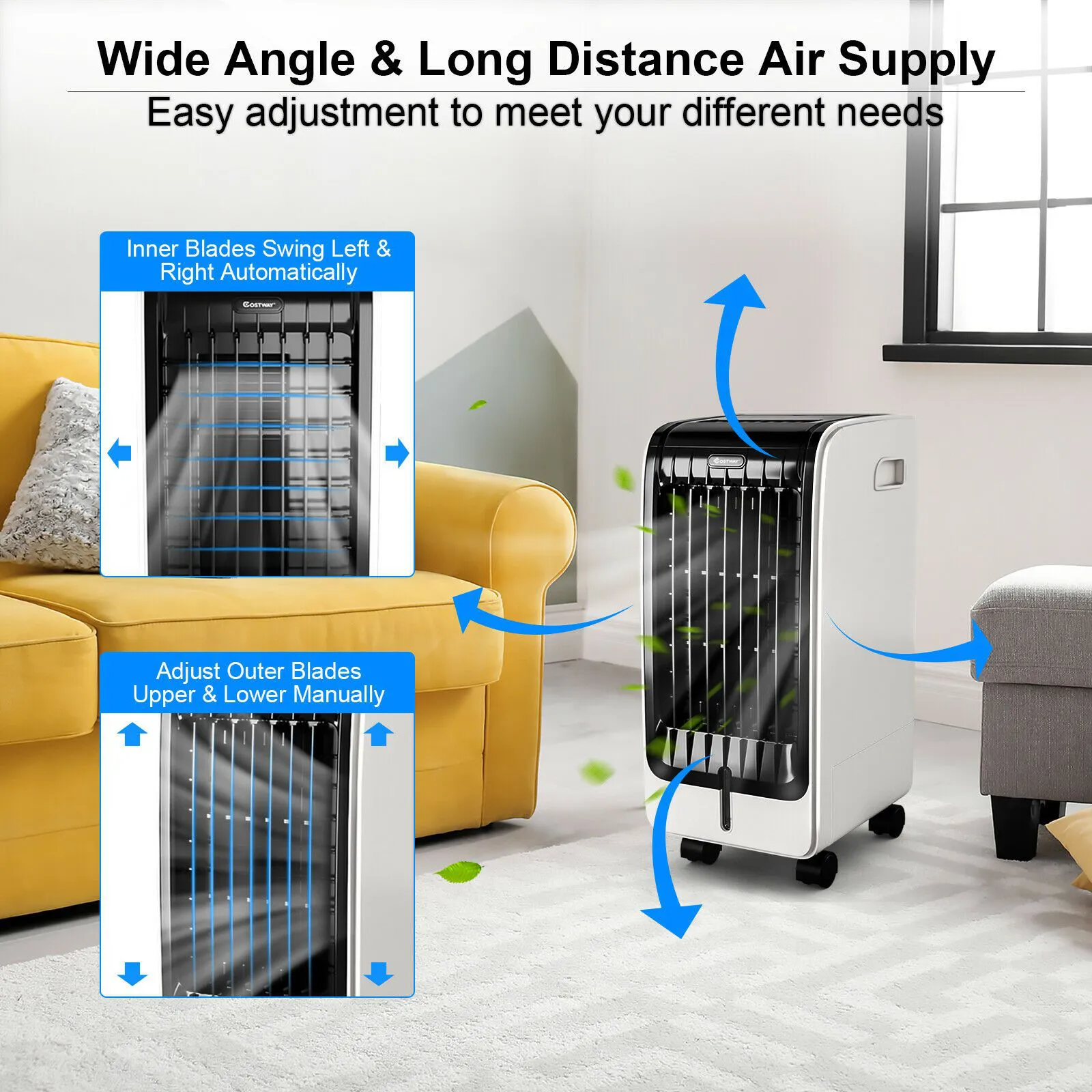 Air Cooler, Fan & Humidifier 3 Modes & Speeds